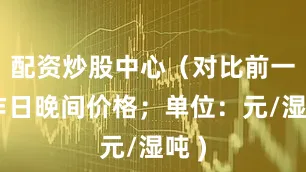 配资炒股中心（对比前一工作日晚间价格；单位：元/湿吨 )