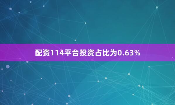 配资114平台投资占比为0.63%